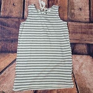 Thyme & Honey Gray and ivory striped dress large